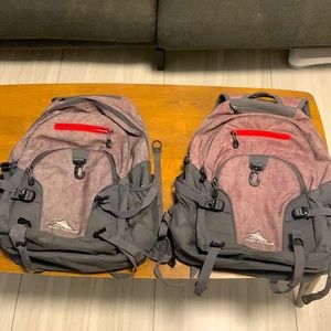 2 High Sierra Backpack Pink and Grey